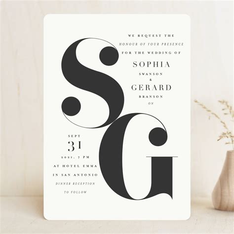 initial wedding invitations minted.